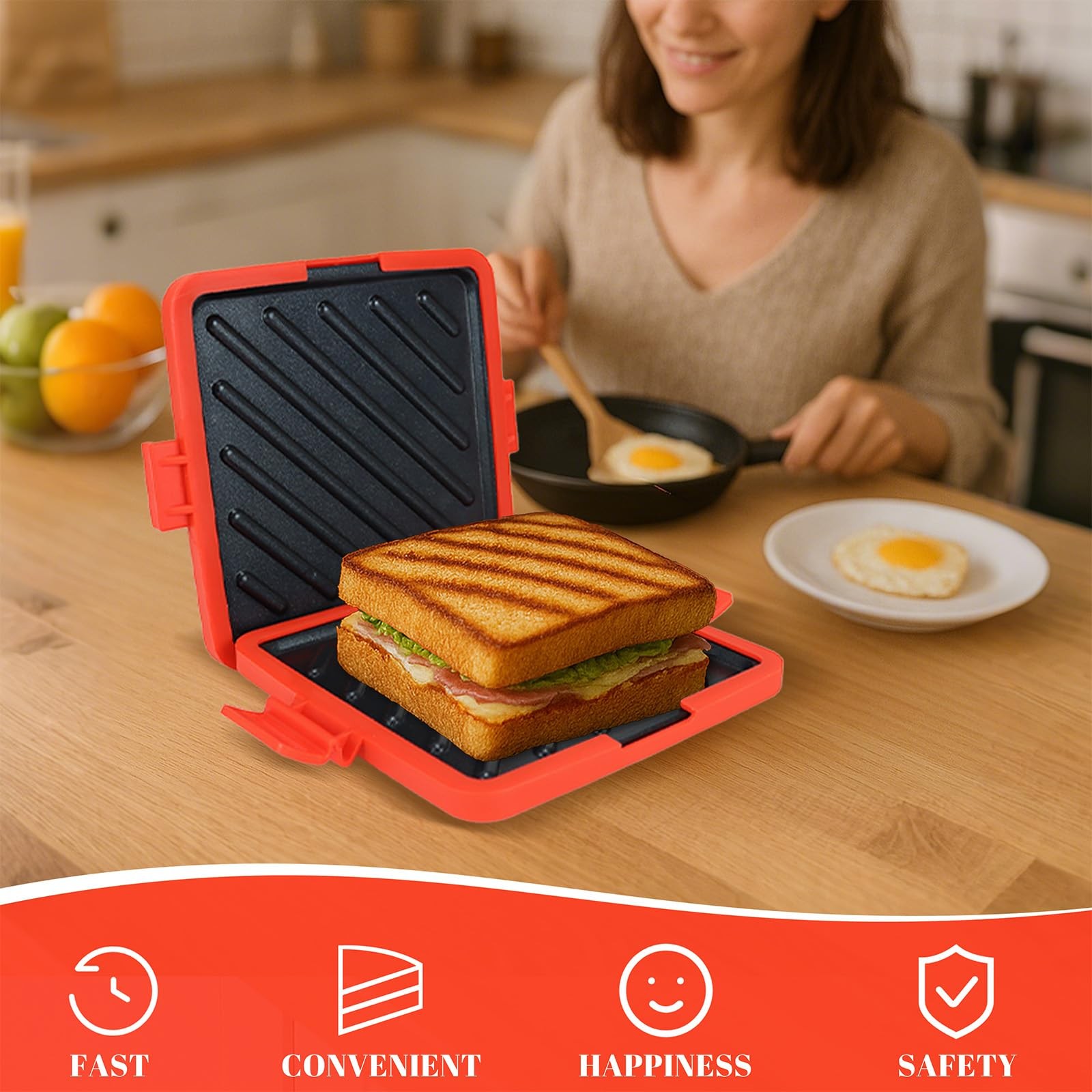 Microwave Sandwich Maker – Microwave Toastie Sandwich Maker，3-in-1 Toastie Pa…