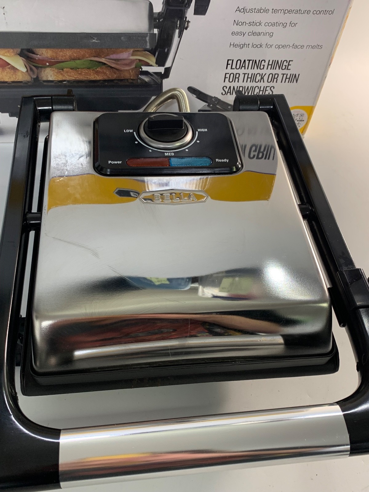 Bella Panini Grill Press & Sandwich Maker GH-815 Electric w/ Box