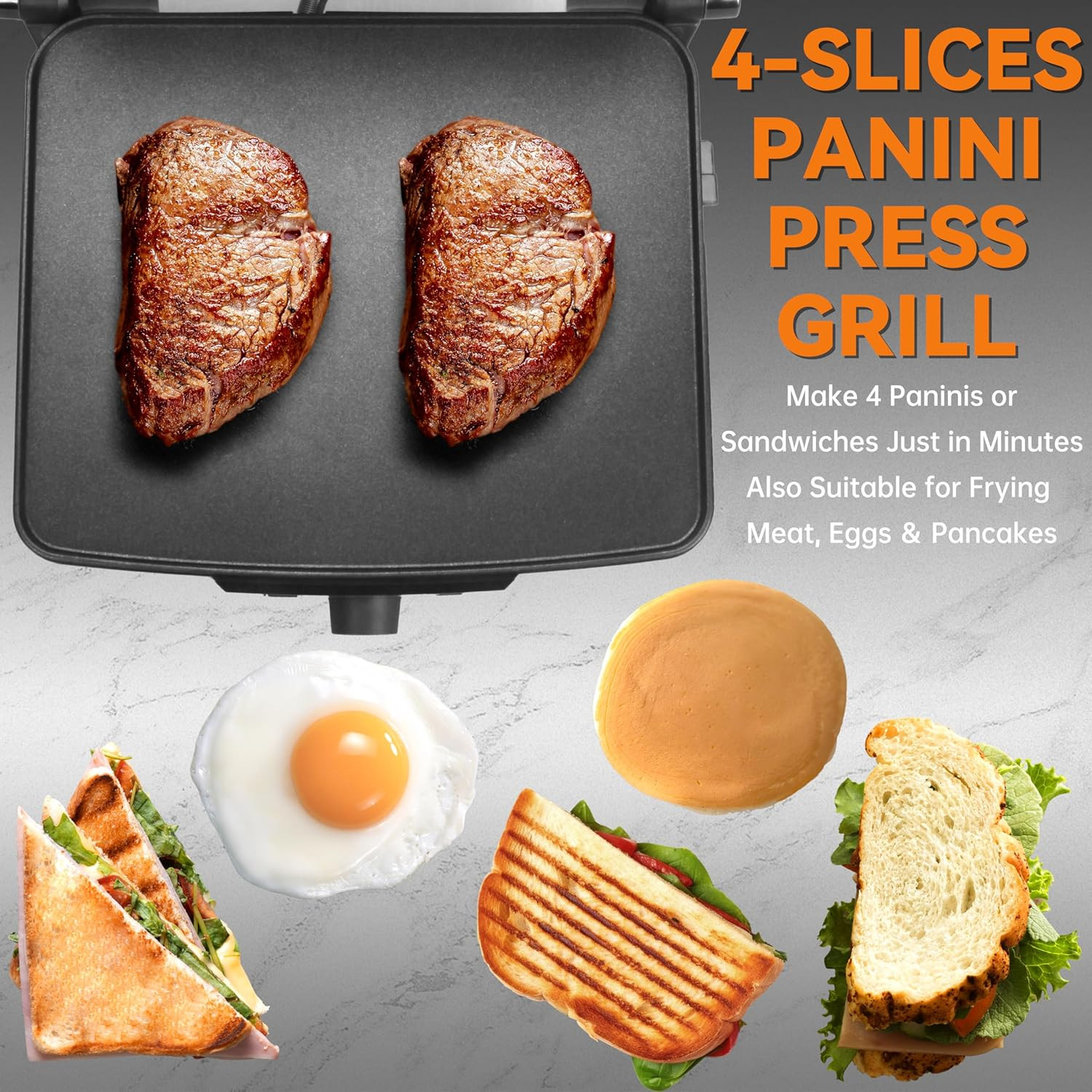 Panini Press Electric Griddle, Panini Grill Press Sandwich Maker Press, Grilled
