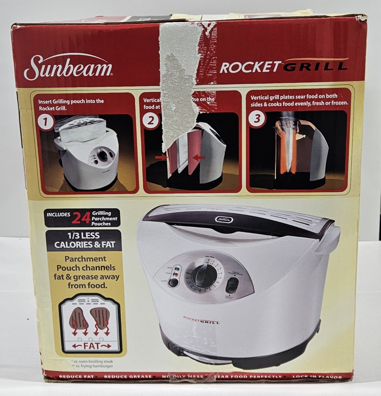 New Sunbeam Rocket Grill Open Box Indoor Grilling