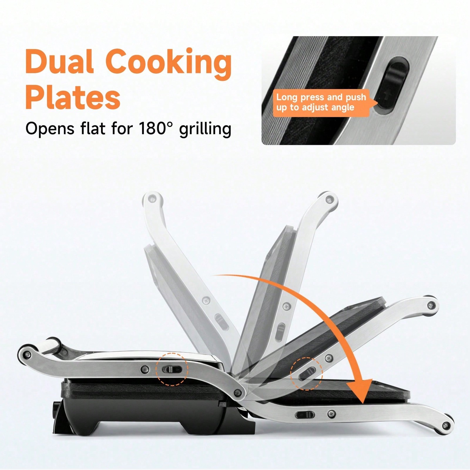 3-In-1 Breakfast Panini Press Electric Indoor Baking Tray,Control Knob180-Degree