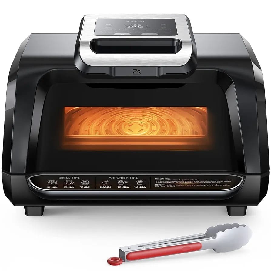 Indoor Grill/Griddle Combo View Window, 7in1 Smart Smokeless Electric Grill