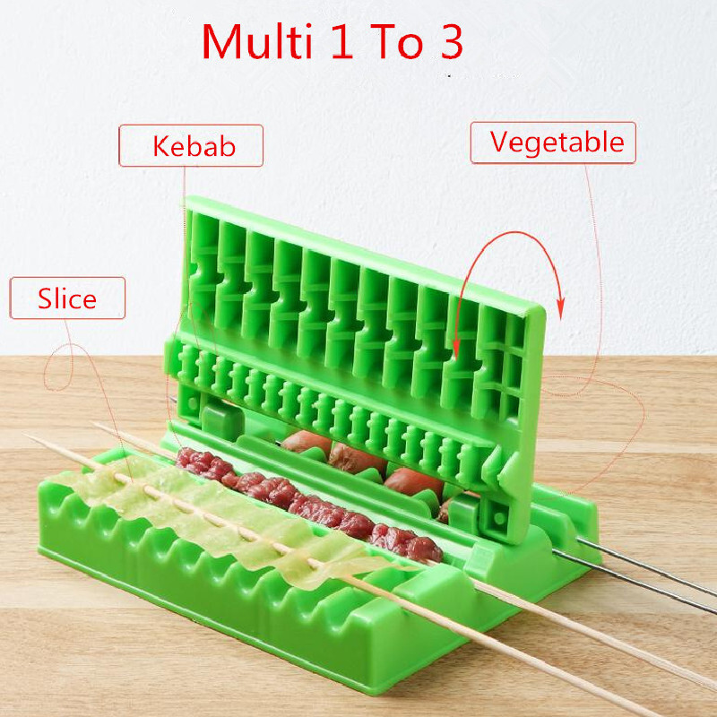 Professional Grade Skewers Kebab Maker Barbecue Stringer Box Machine Beef Pork