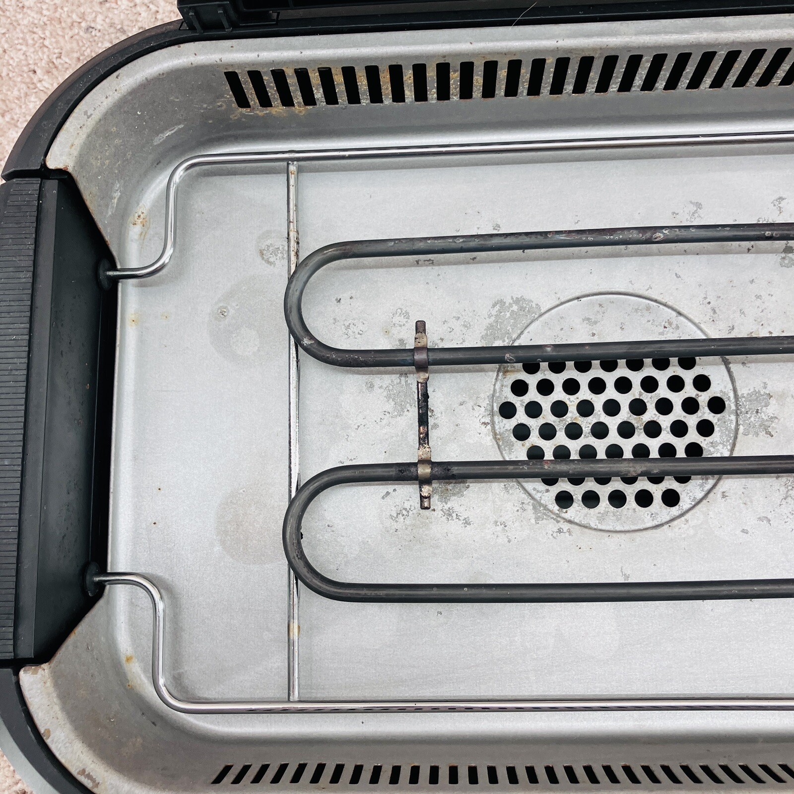 Power XL Smokeless Indoor Grill Plus Black Silver SS 1500W PG-1500FDR TESTED GUC