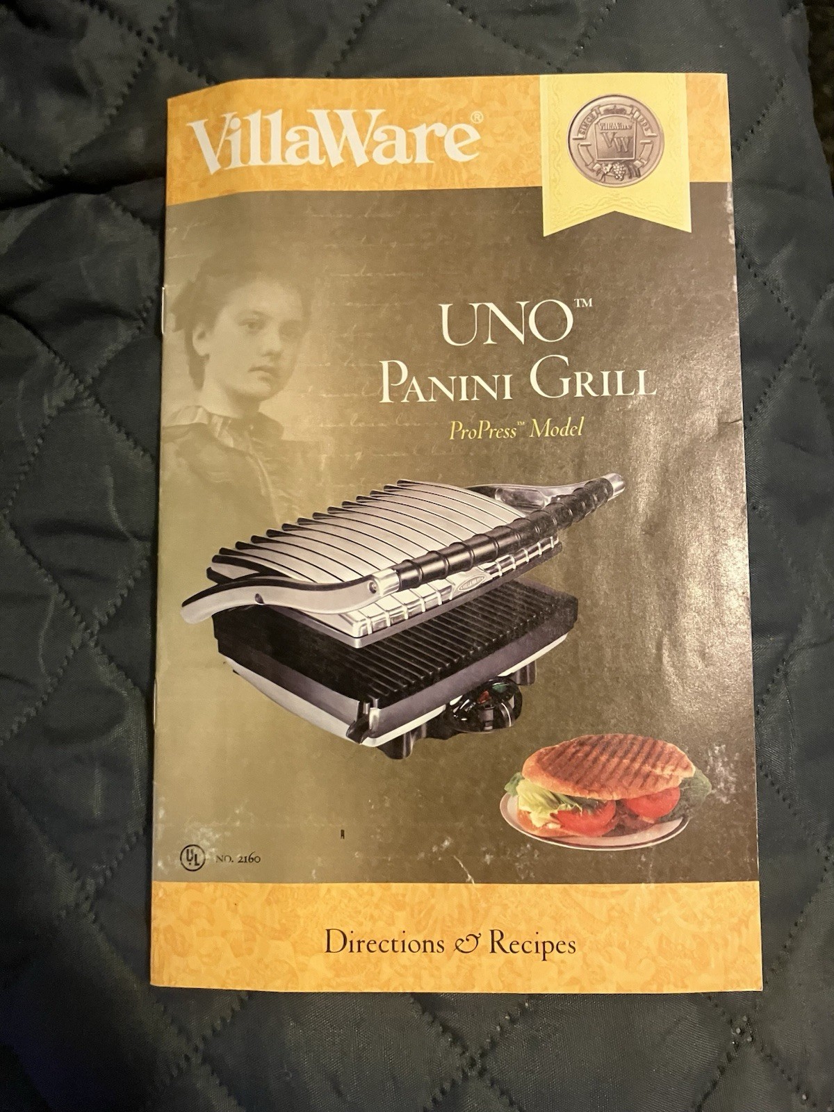 VillaWare UNO™ PANINI GRILL 2160 Commercial-Style ProPress” Design – Open Box