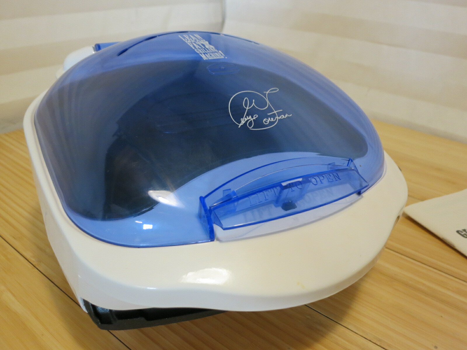 George Foreman GR10ABW Indoor Grill Blue with Bun Warmer Spatula Tray Manual