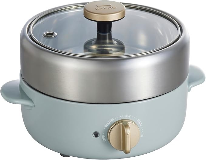 BRUNO Multi Grill Pot Compact Electric Cooker Blue Green 1-2 Person BOE115-BGR