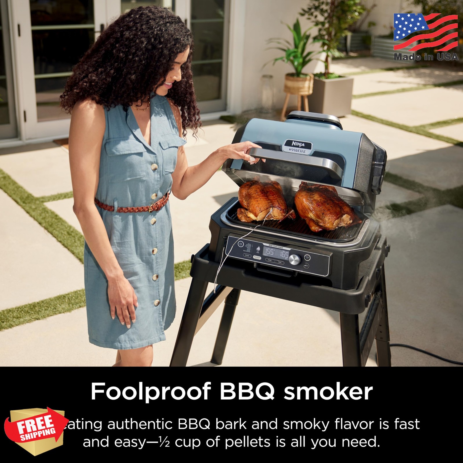 Ninja OG951 Woodfire Pro Connect Premium XL Outdoor Grill & Smoker, Bluetooth, A
