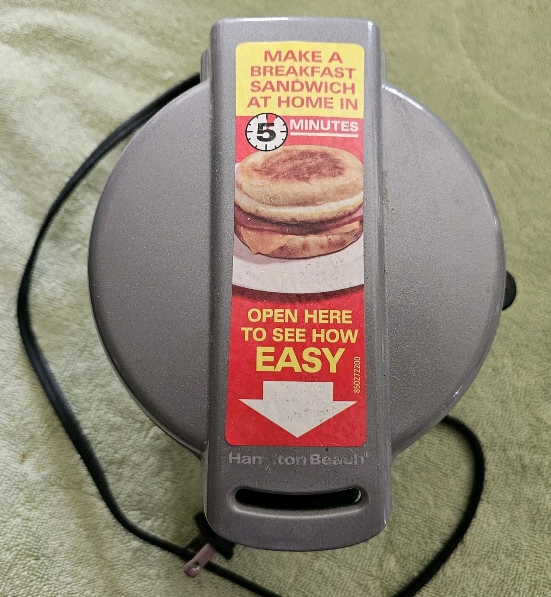 Hamilton Beach- Quick and Easy Breakfast Sandwich Maker Model 25478R Non Stick-