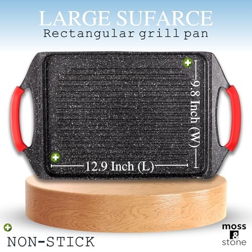 Rectangle Griddle Pan 18×10.5 Non Stick Indoor