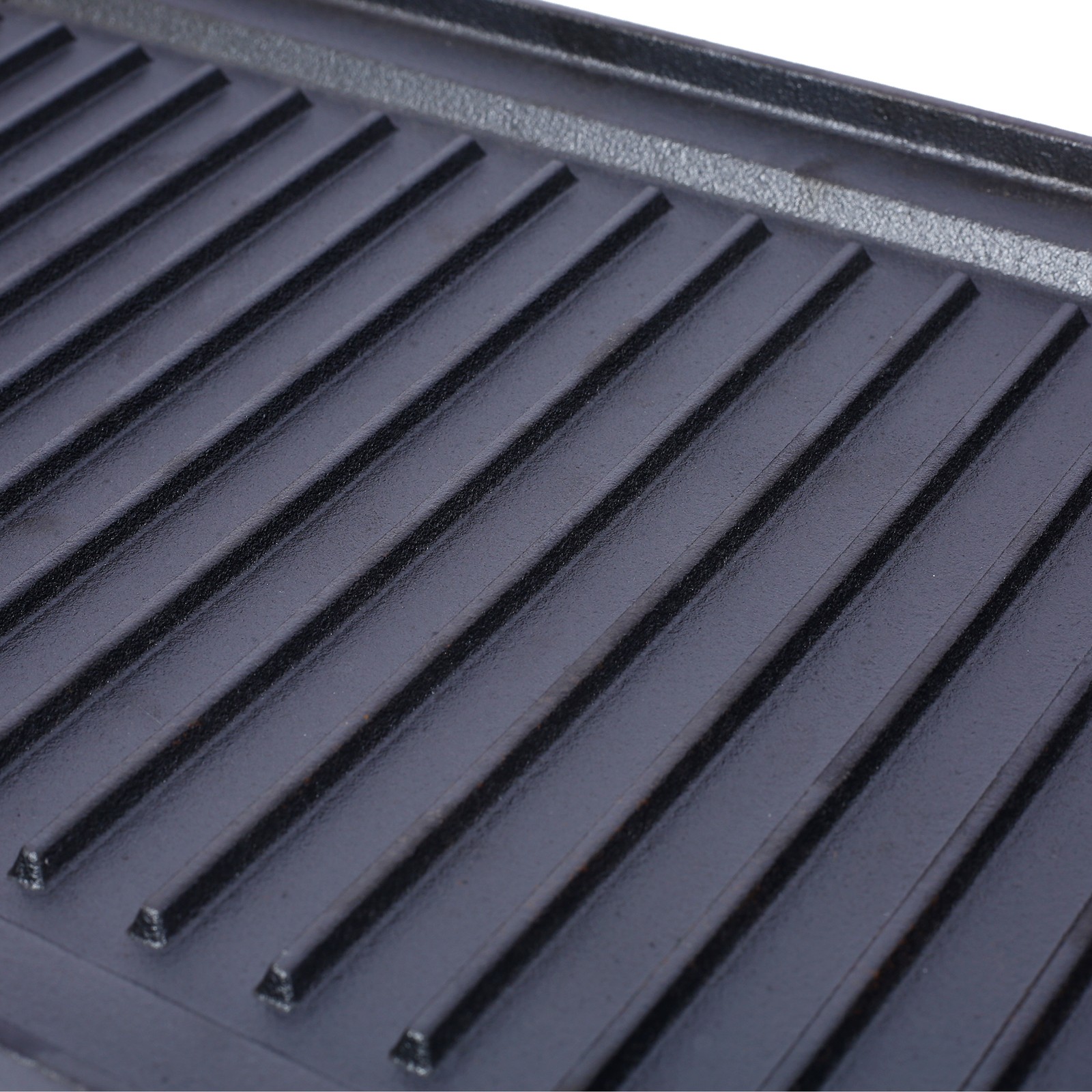 Black Pre-Seasoned Cast Iron Reversible Rectangular Grill/Griddle Pan BBQ Stove
