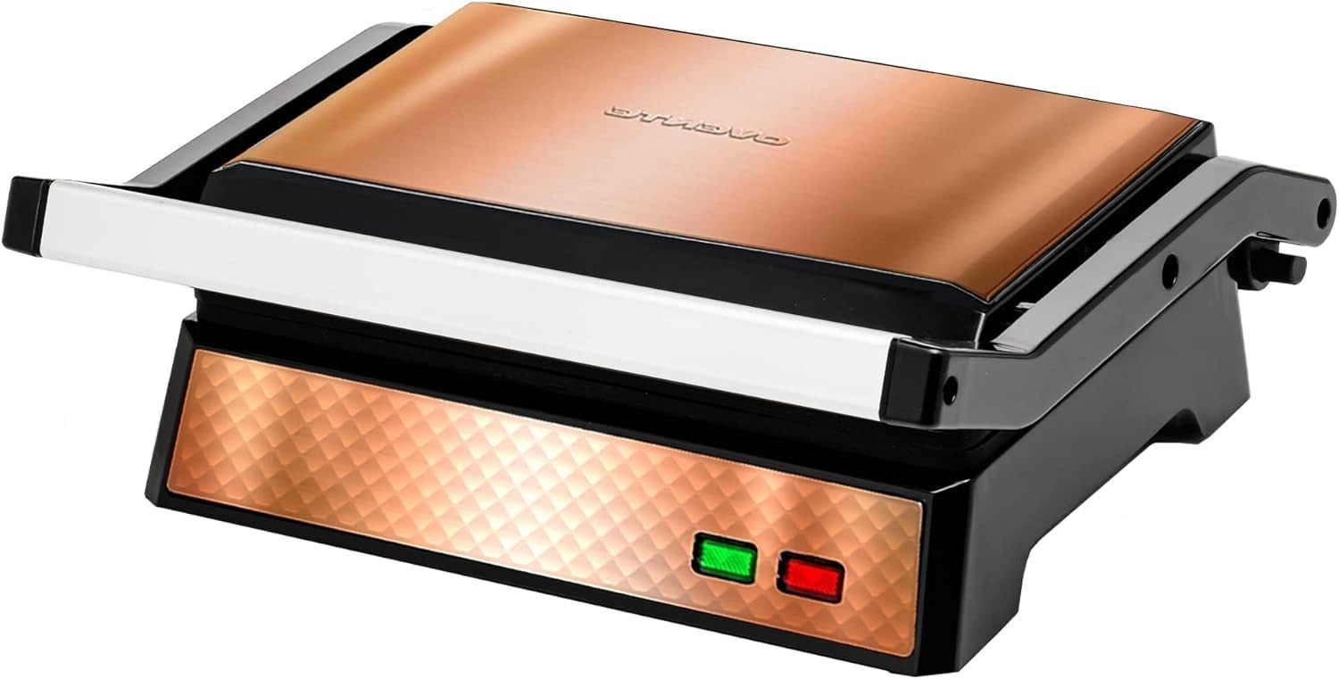 Electric Panini Press Sandwich Maker – 180° Non-Stick Grill for Quesadillas, Bur