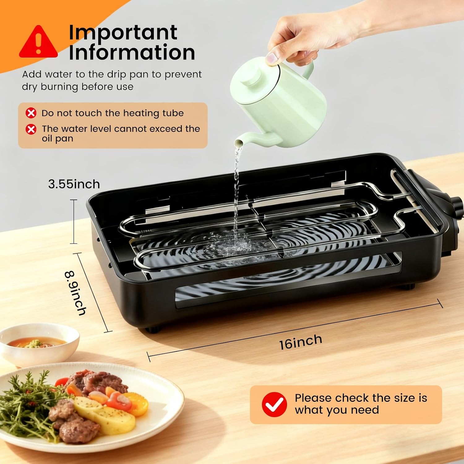 Electric Indoor Grill 1700W – 2 in 1 Smokeless Indoor Grill Pan for Kitchen