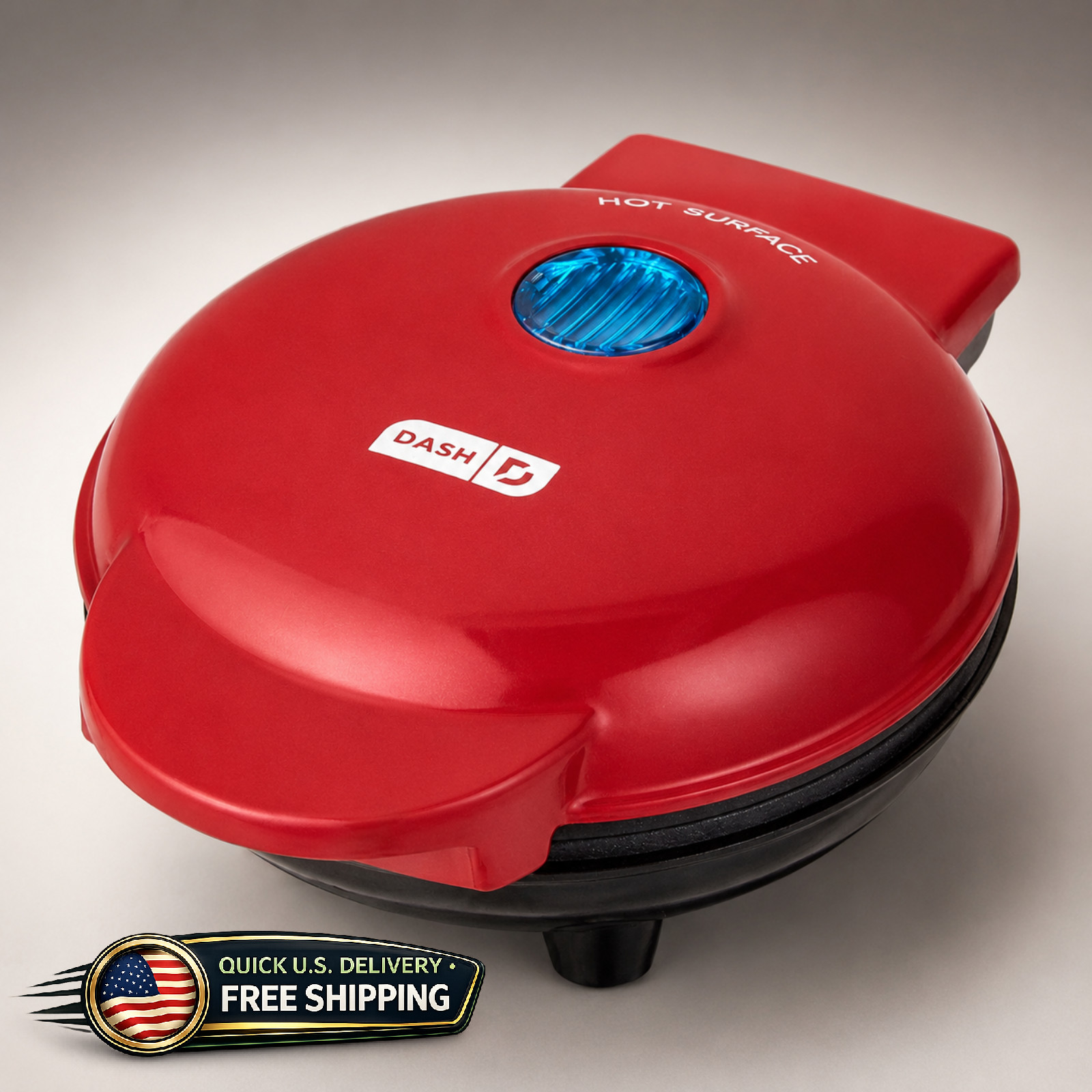 DASH Mini Maker Grill 4in Nonstick Panini Press Burger Sandwich Maker Red