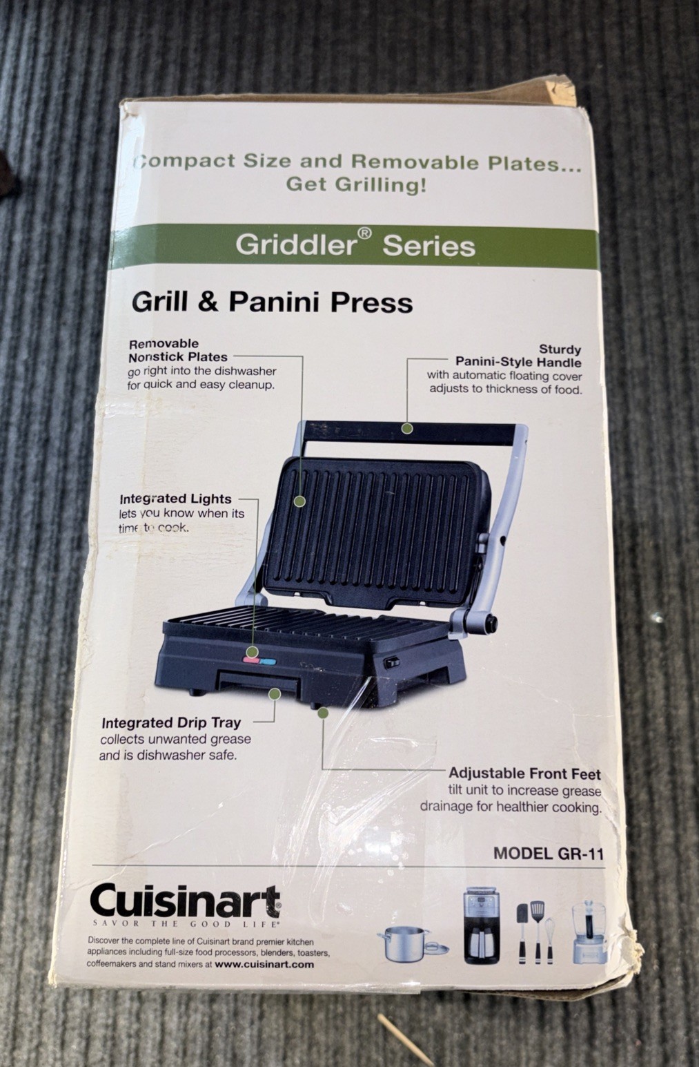 Cuisinart Griddler Series Grill And Panini Press GR-11 – New Open Box