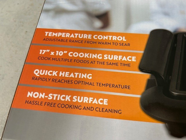 Top Chef Smokeless Indoor Electric Grill Non-Stick Temperature Control, New
