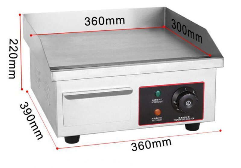 Electric Mini Griddle Stove Countertop Flat Griddle Grill 1.5KW Commercial BBQ