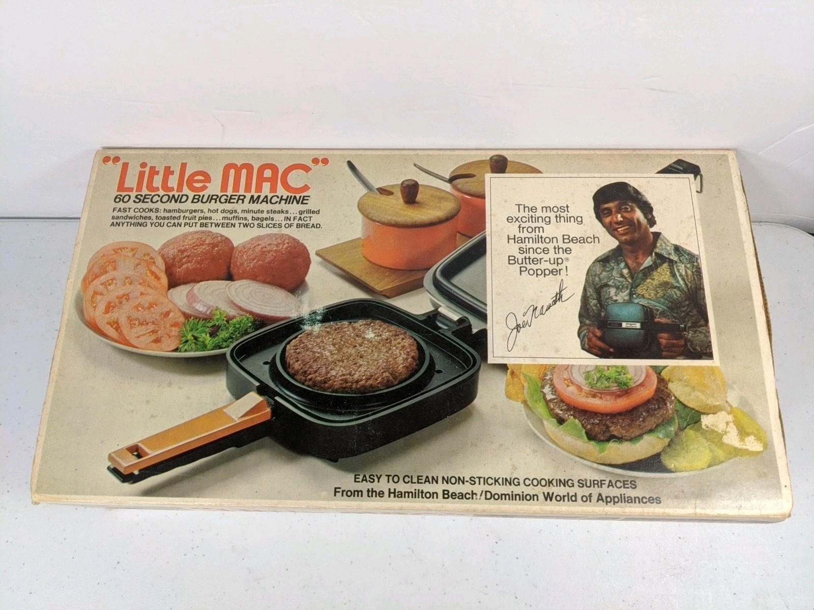 JOE NAMATH “Little Mac” 60 Second Burger Machine Hamburger Maker Model #2108 NOS