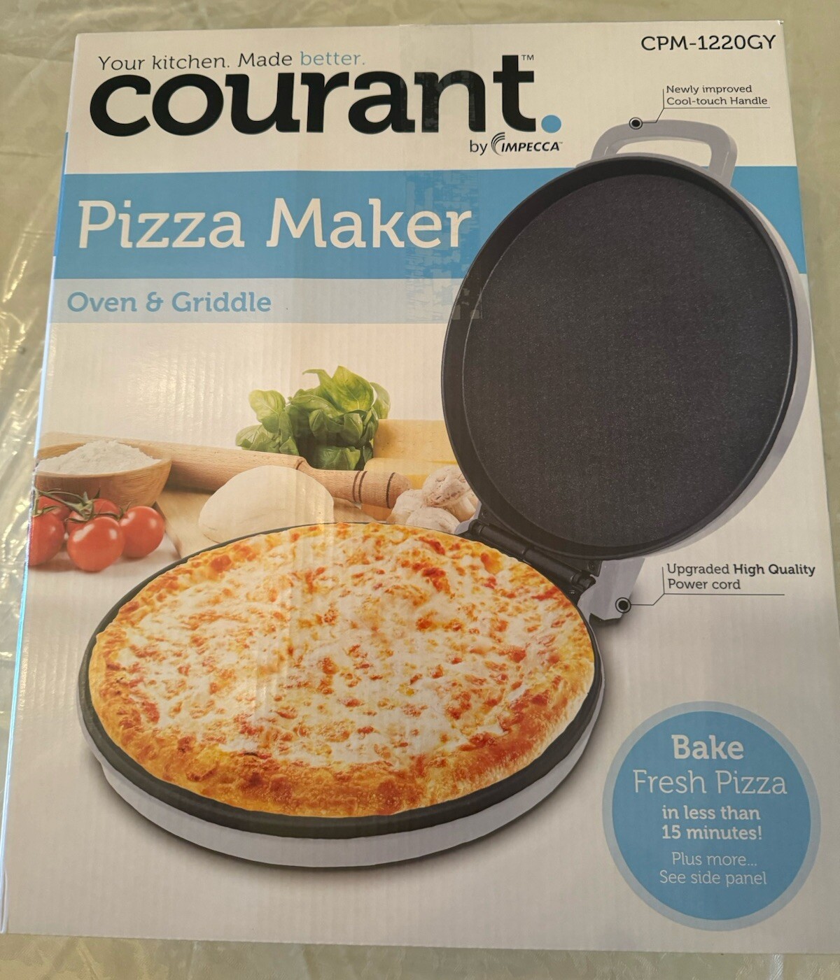 Courant Pizza Maker Oven & Griddle- Model CPM- 1220GY New In box