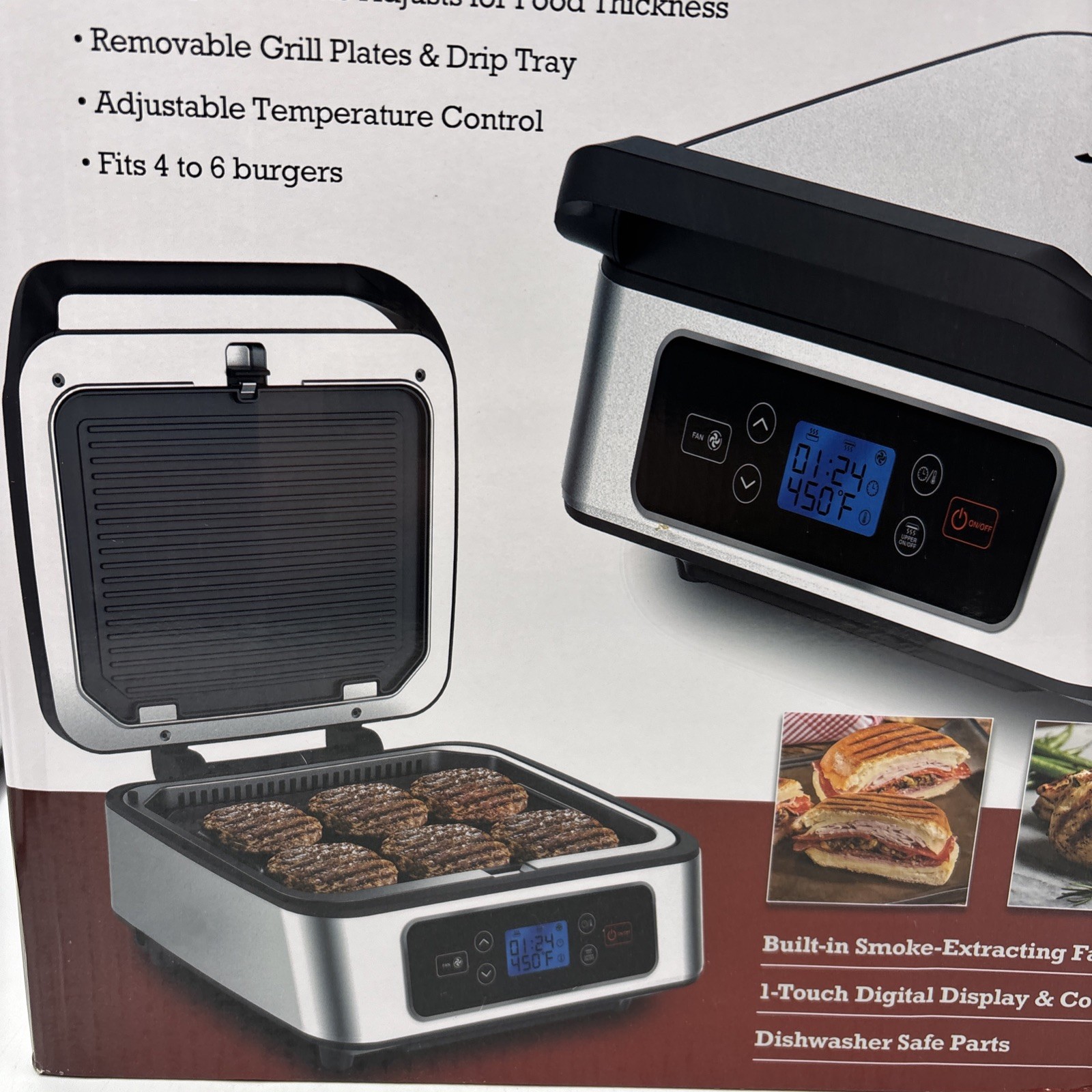 SHAQ 3-in-1 Smokeless Grill And Press Indoor Grill Brand New