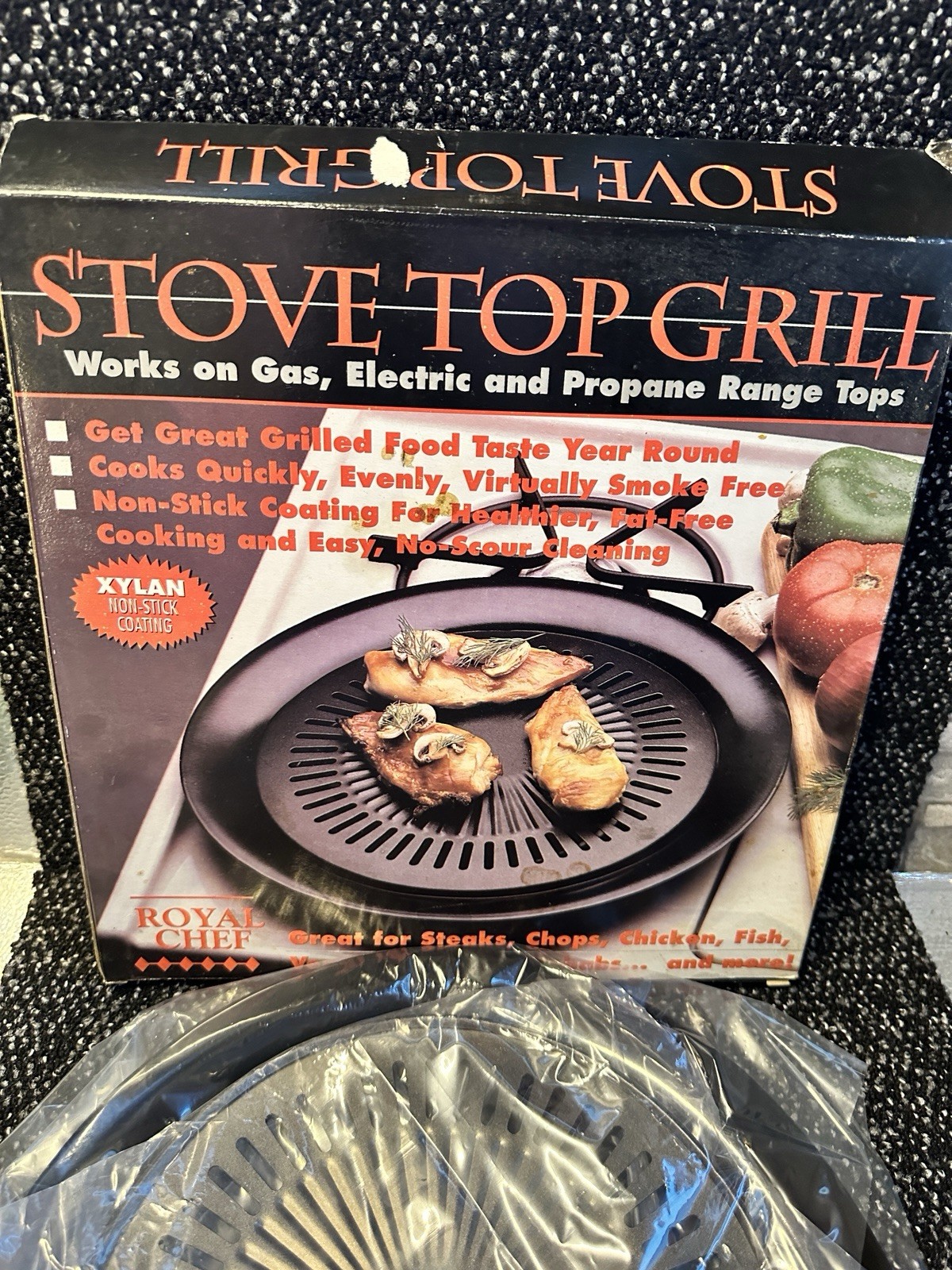 ROYAL CHEF STOVE TOP NON STICK GRILL WORK ON GAS ELECTRIC AND PROPANE RANGE TOP