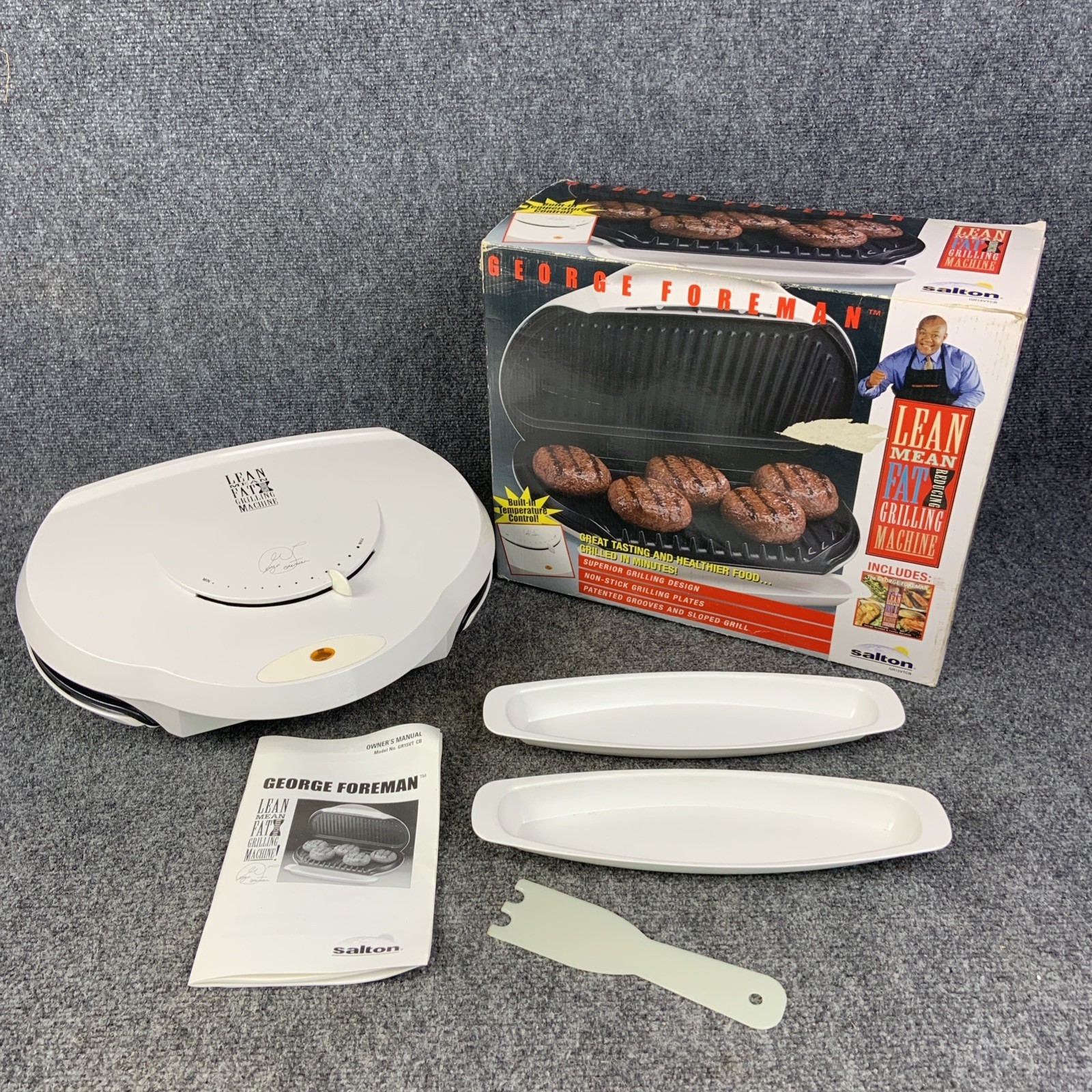 George Foreman Lean Mean Fat Reducing Grilling Machine GR15VT White Family Size