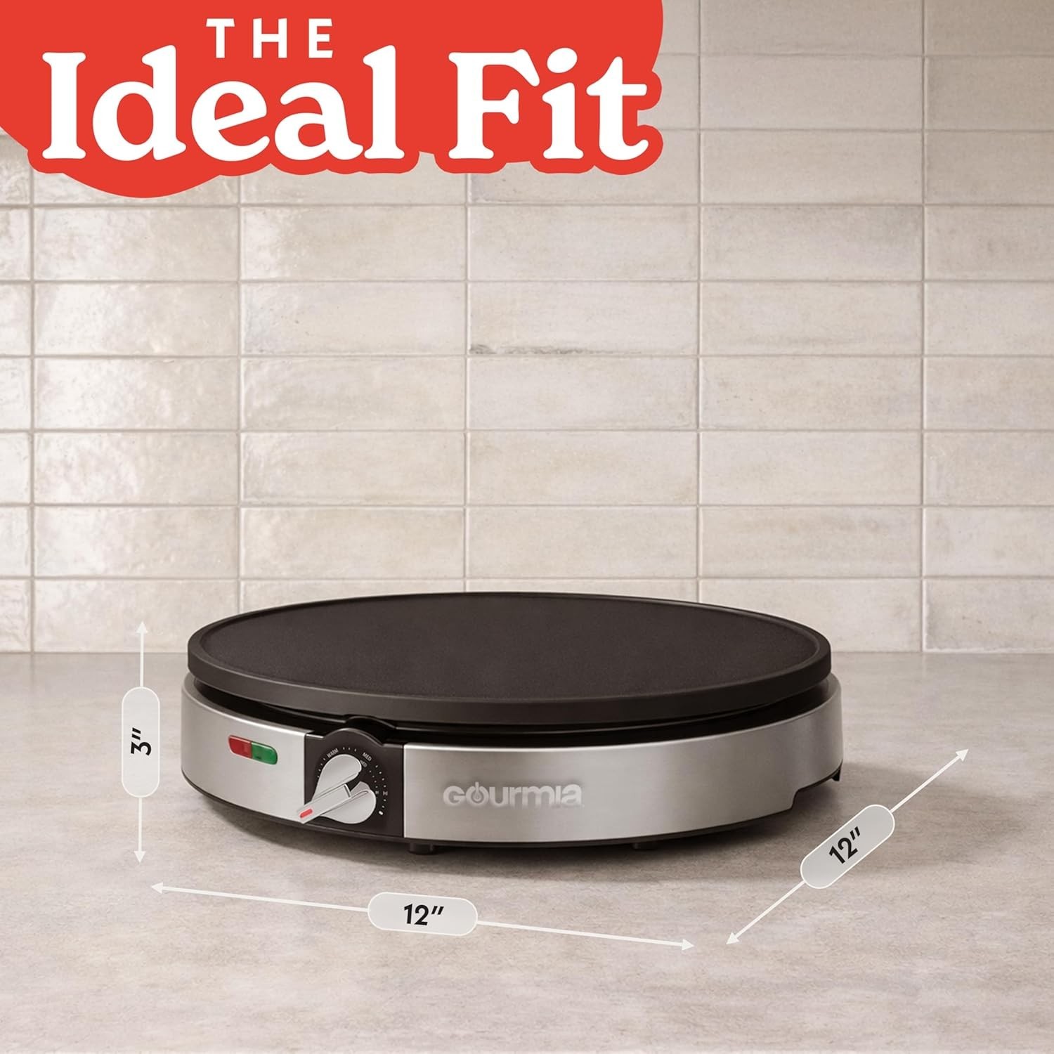 12” Crepe Maker – Nonstick Electric Griddle for Pancakes, Omelets & More, Pre…