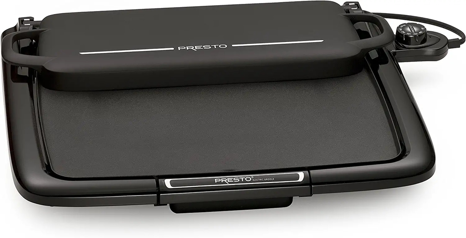 Nonstick Electric Griddle Warmer Cool Touch with Built-In Warming Tray Aluminum