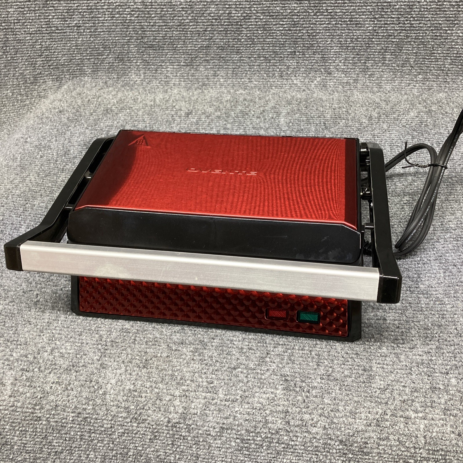 New Red Ovente Non Stick Electric Grill and Panini Press GP0540BR