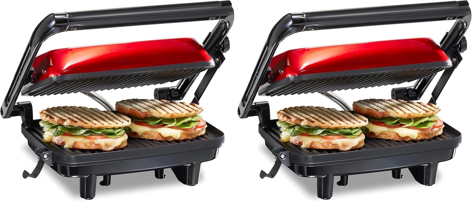 Panini Press Sandwich Maker & Electric Indoor Grill Floating Hinge Evenly Cooks
