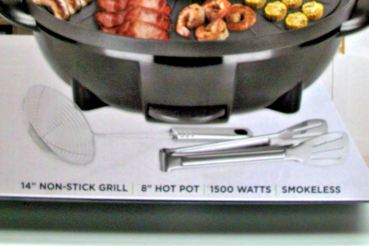 ECO-CHEF 2-in-1 Electric 14″ Non-Stick HOT POT GRILL and 8″ Soup Hot Pot Combo