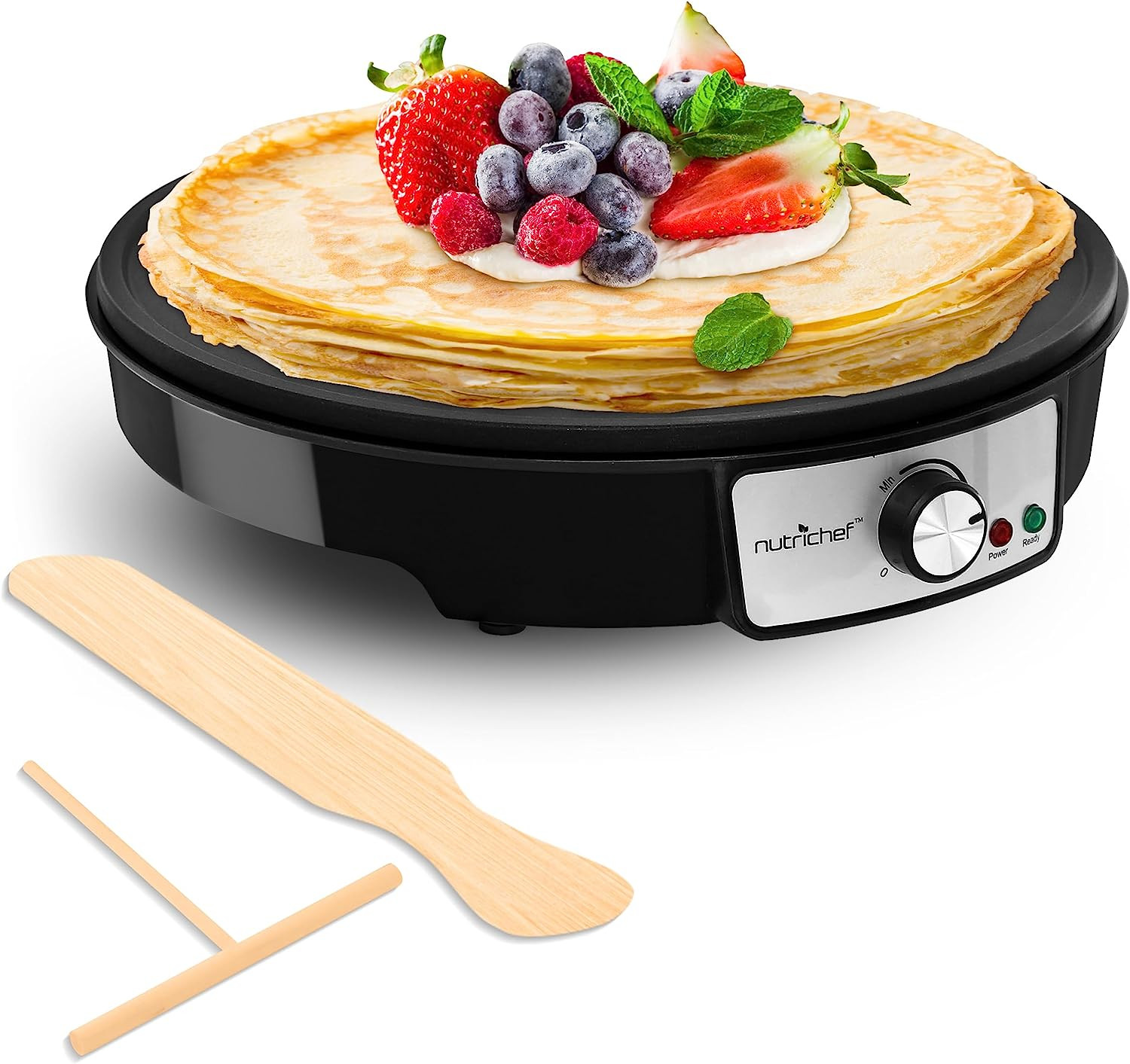 Crepera eléctrica y plancha de cocina antiadherente
