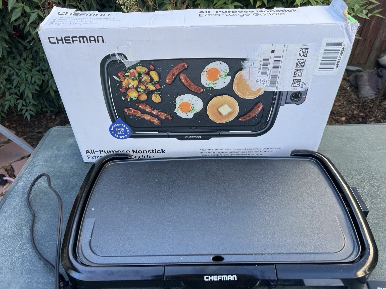 Chefman Extra Large Electric Griddle RJ23-LG-V3 Nonstick W/ Box Tested