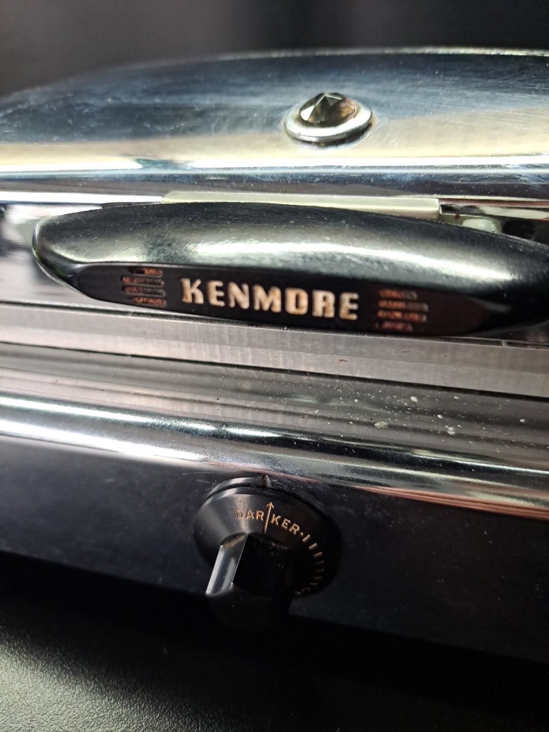 Vintage Art Deco Kenmore Sears Waffle Iron Grill Griddle # 307 WORKS GREAT!