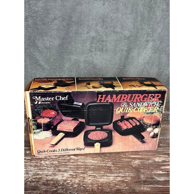Master Chef Hamburger Sandwich Quik Cooker Electric Griddle Model 2041 NOS