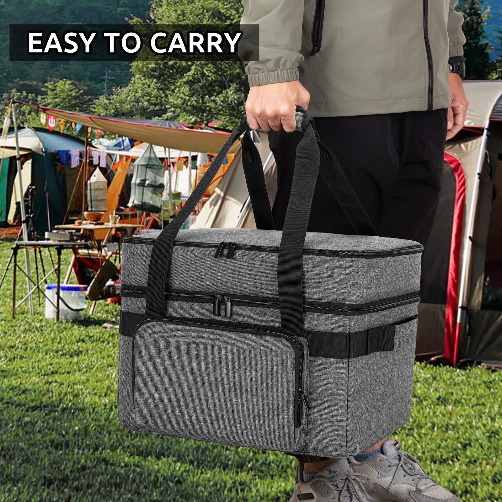 Luxja Indoor Grill Carrying Bag Bottom Pad Compatible Ninja Sizzle Gr101