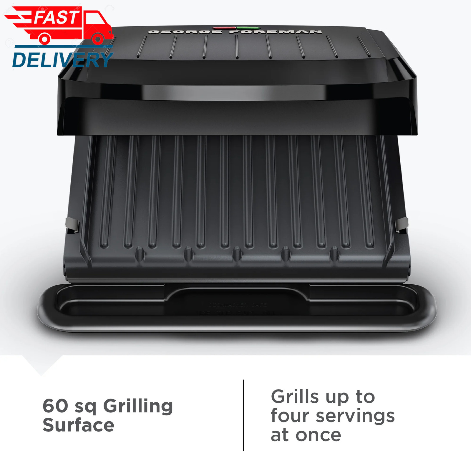 4‑Serving Electric Grill & Panini Press, Easy‑Clean Removable Dishwasher 👌👌