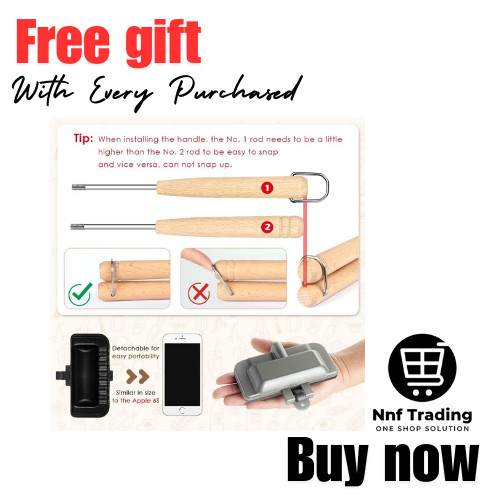Sandwich Maker Double-Sided Sandwich Baking Pan Hot Dog Toaster with Wood Handle
