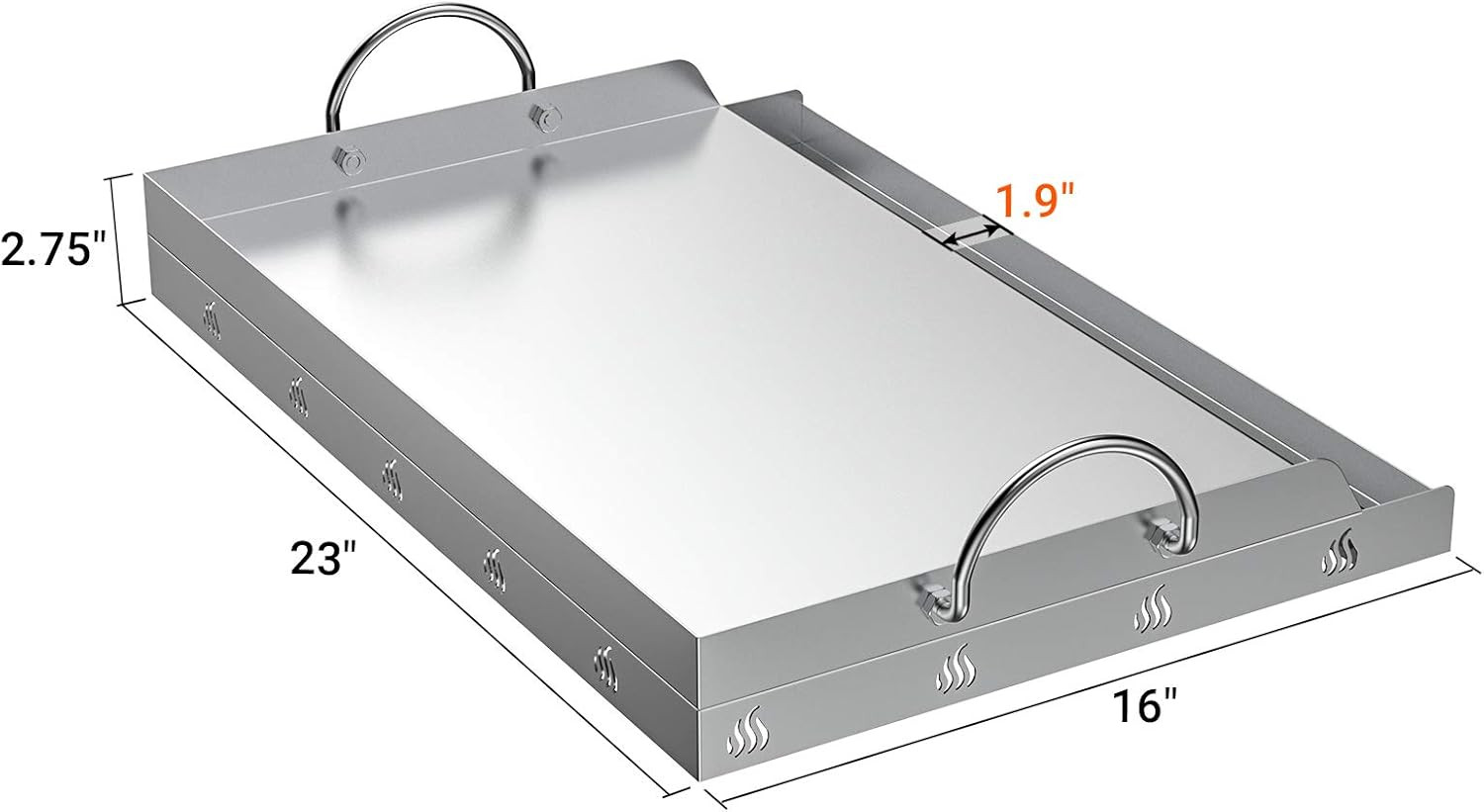 Universal Stainless Steel Grill Griddle Plate 23×16 Flat Top Insert