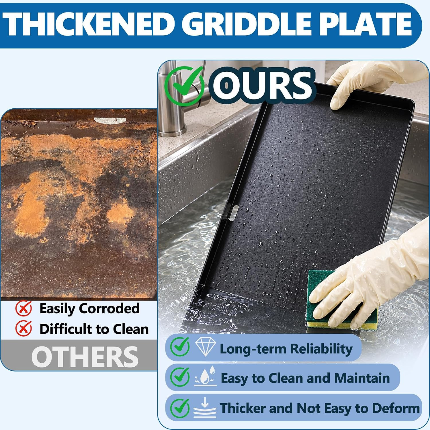 Sizzle Pro XL Nonstick Griddle Plate for Ninja GX101 Indoor Grill