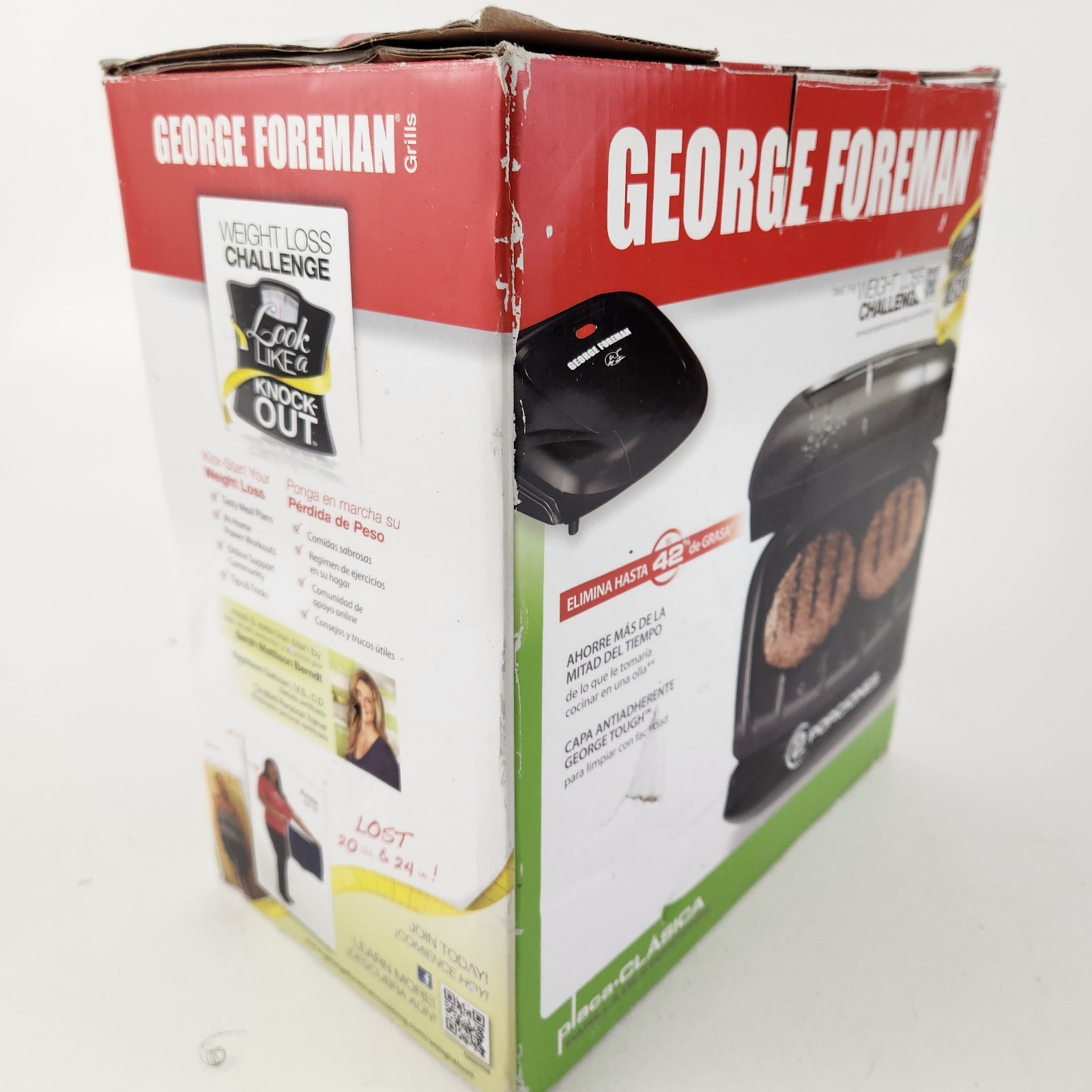 George Foreman GR0040B 2-Serving Classic Plate Grill Black New