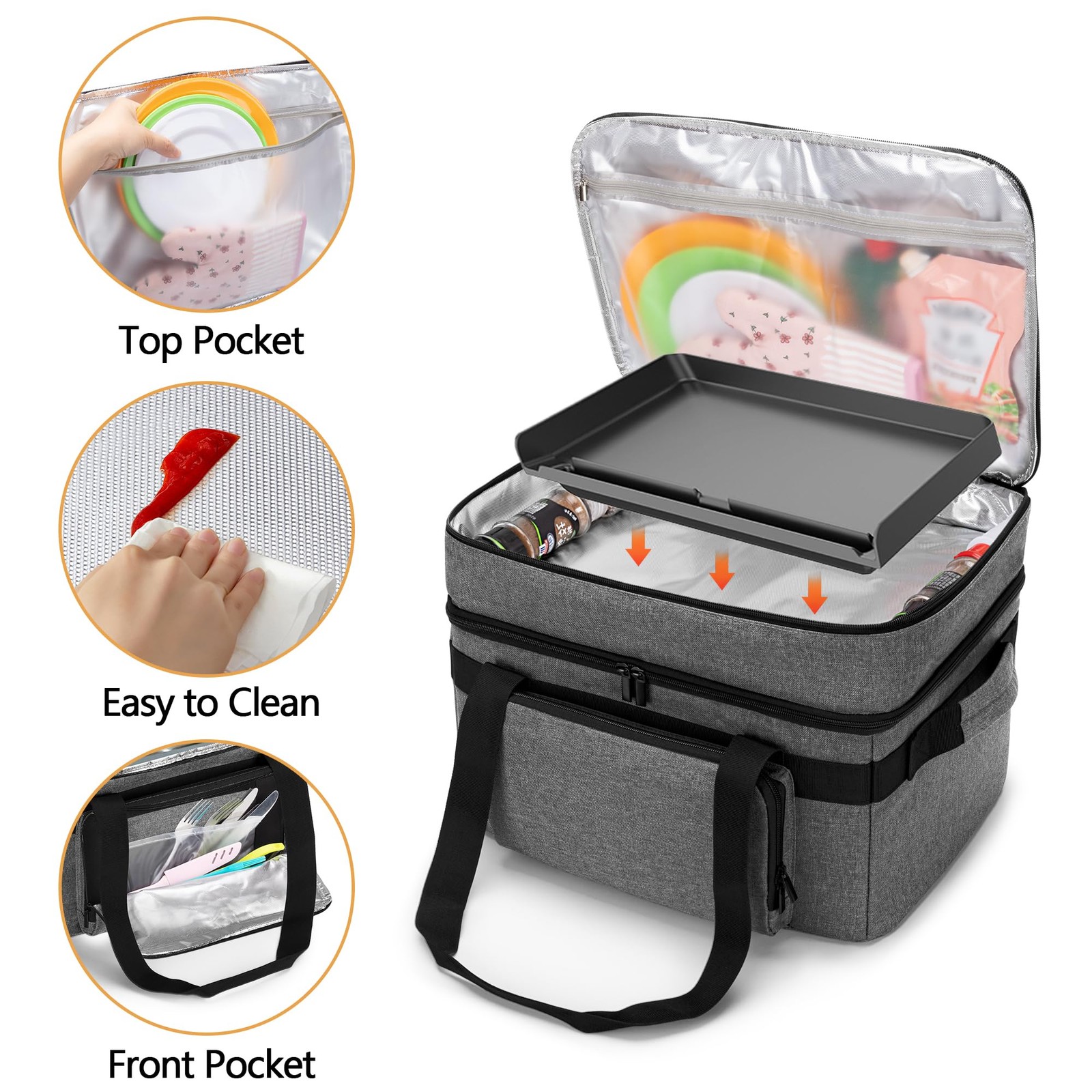 Luxja Indoor Grill Carrying Bag Bottom Pad Compatible Ninja Sizzle Gr101