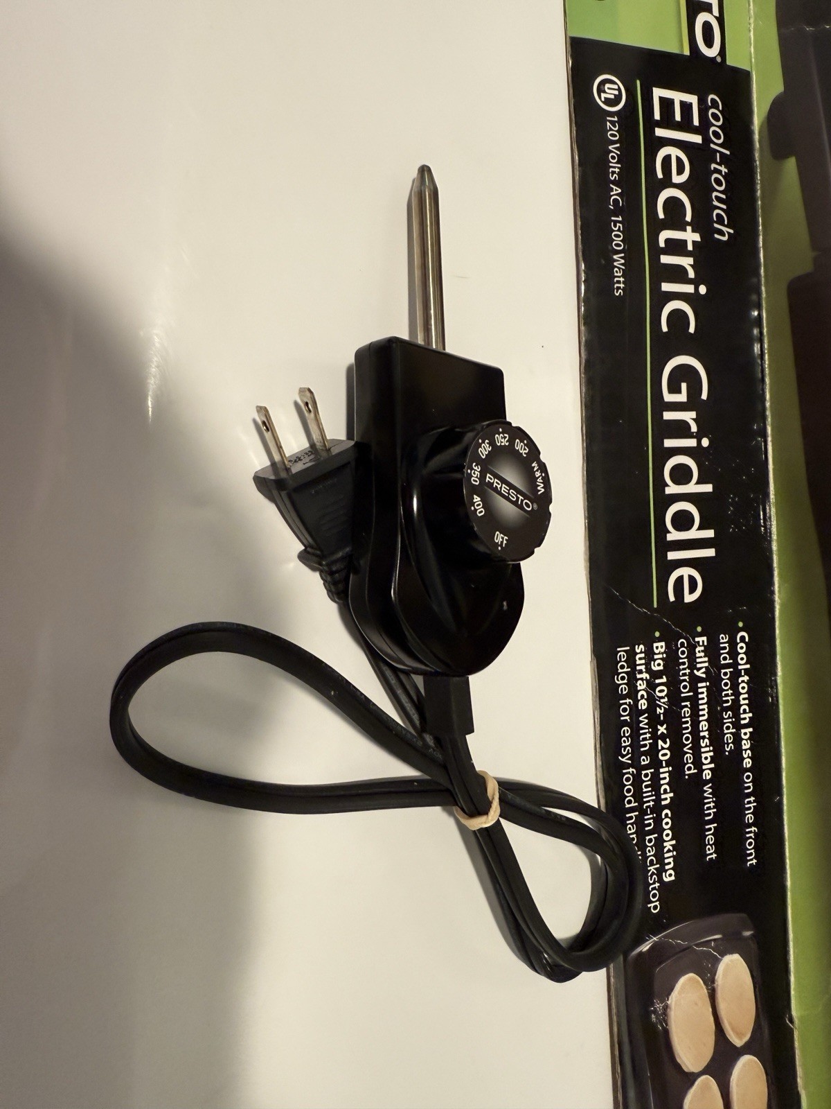 Presto Cool Touch Electric Griddle #07030 Master Control Plug #3515-3 PLUG ONLY