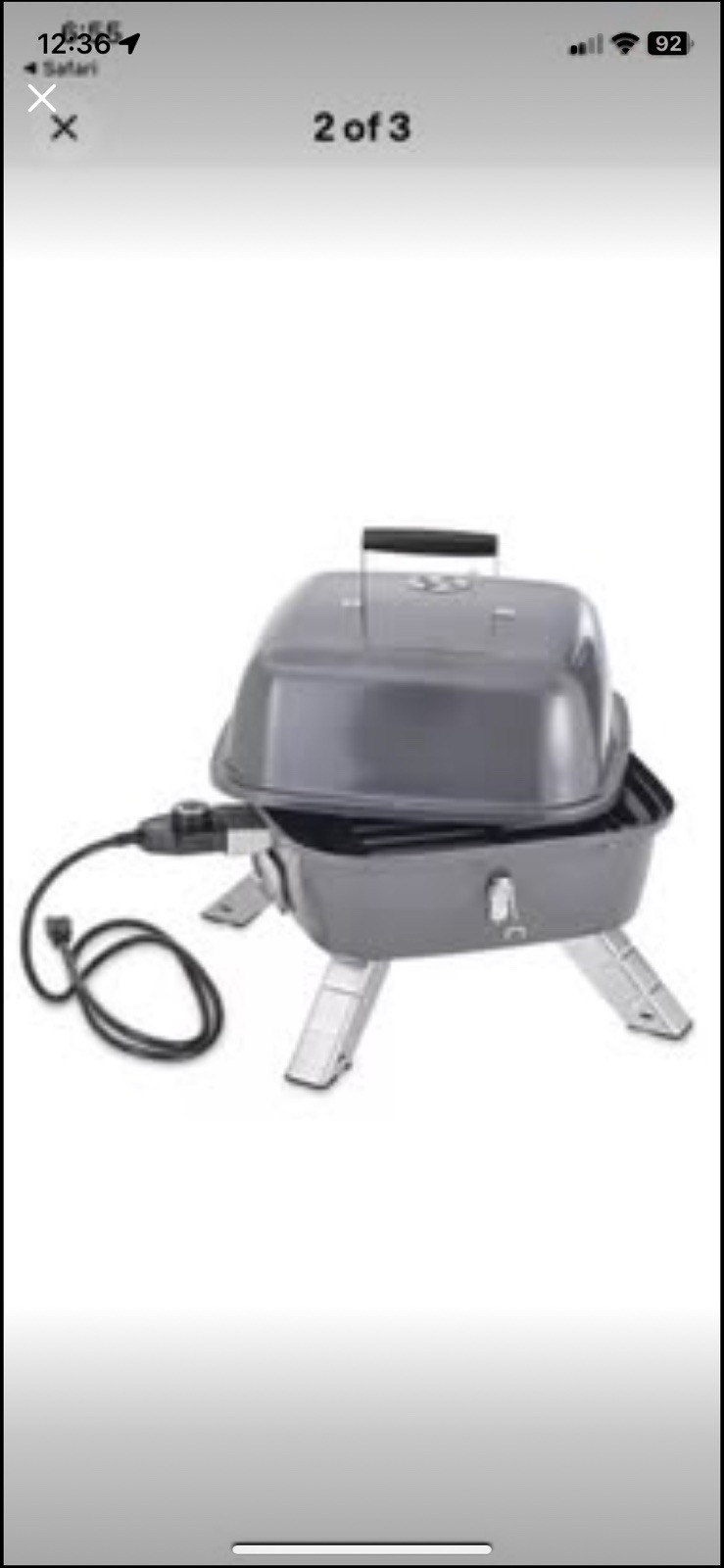 NEW Pampered Chef Indoor Outdoor Portable Grill ~ No Box In Plastic ~ Great Gift