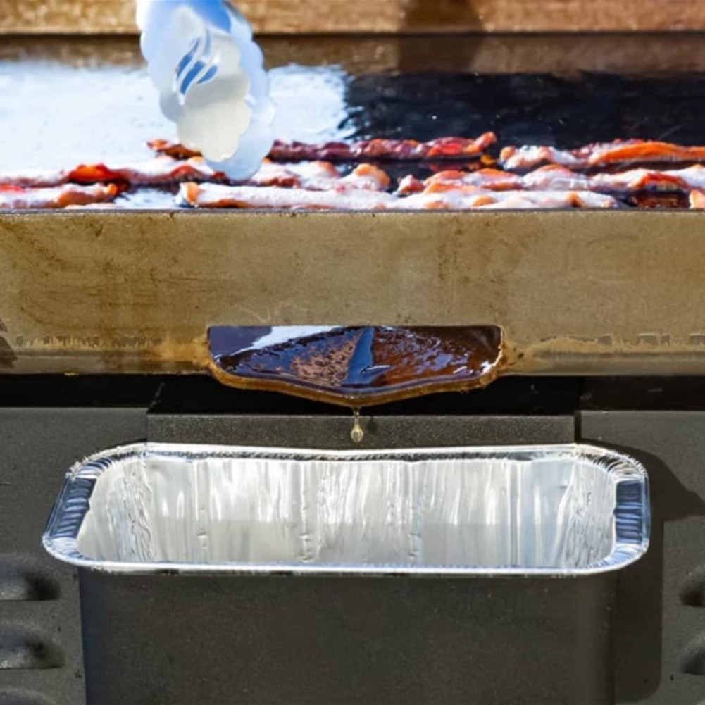 Metal Grease Cup Drip Catcher Pan for Stove Griddle and Grill Easy Cleaning