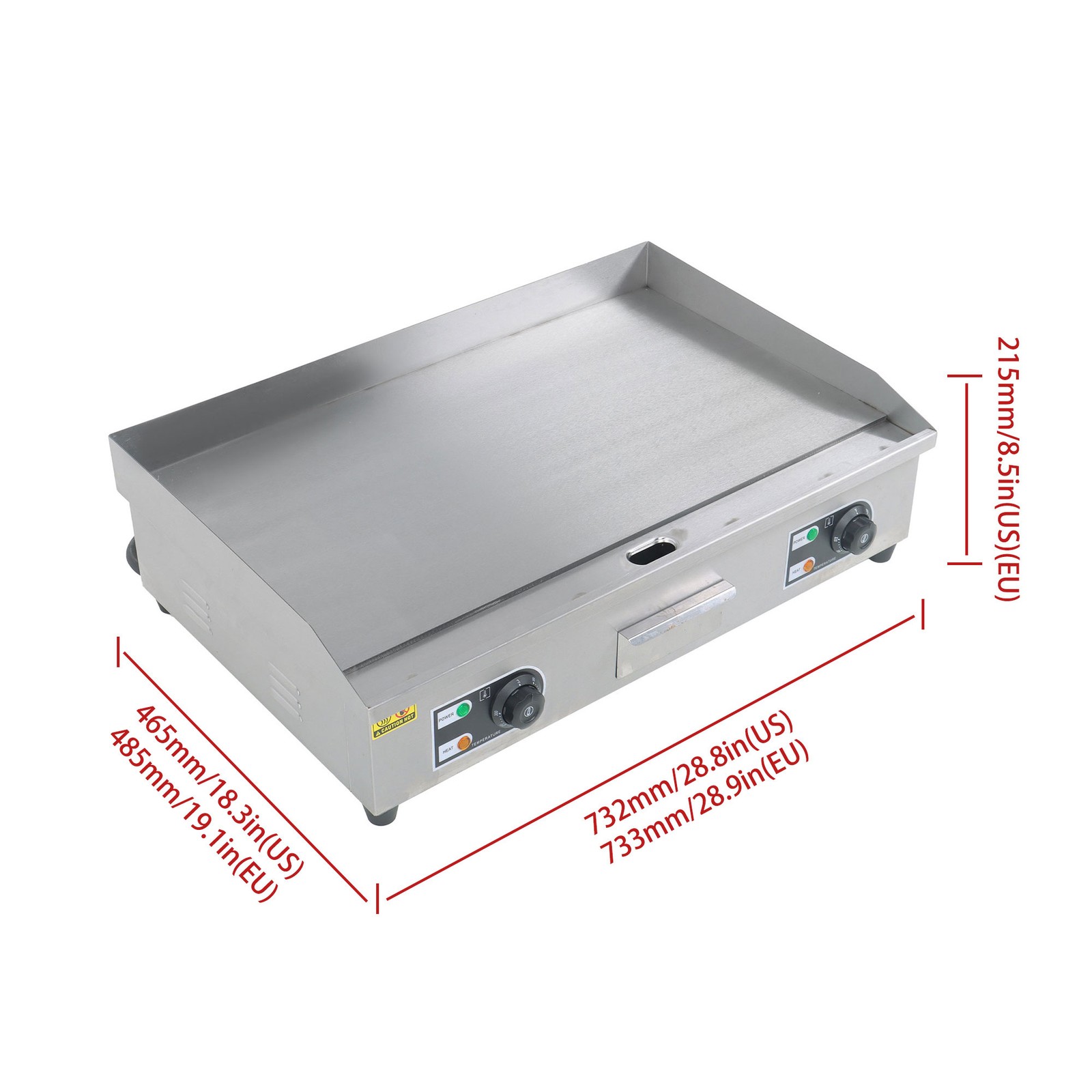 30″ Flat Top Electric Grill 3000W Commercial Griddle Stainless Steel Countertop