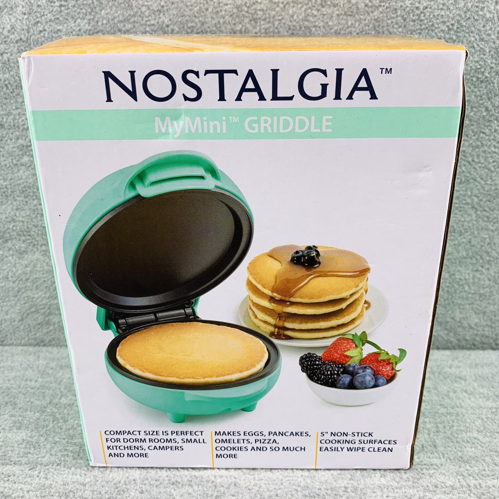 NOSTALGIA – MyMini Personal Electric Griddle Teal Dinner Pancakes BRAND NEW P