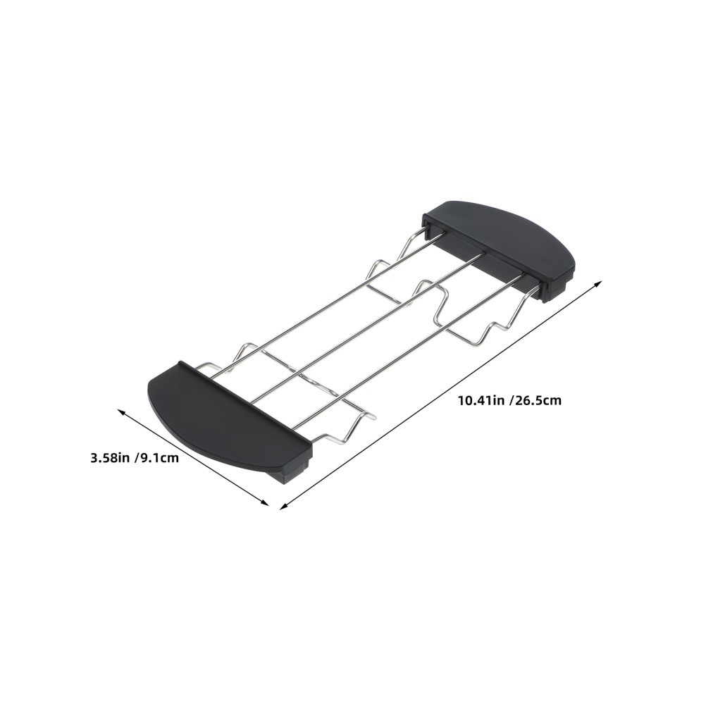 3Pcs Black Stainless Steel Toast Stand Cooling Grid for Home Kitchen Use
