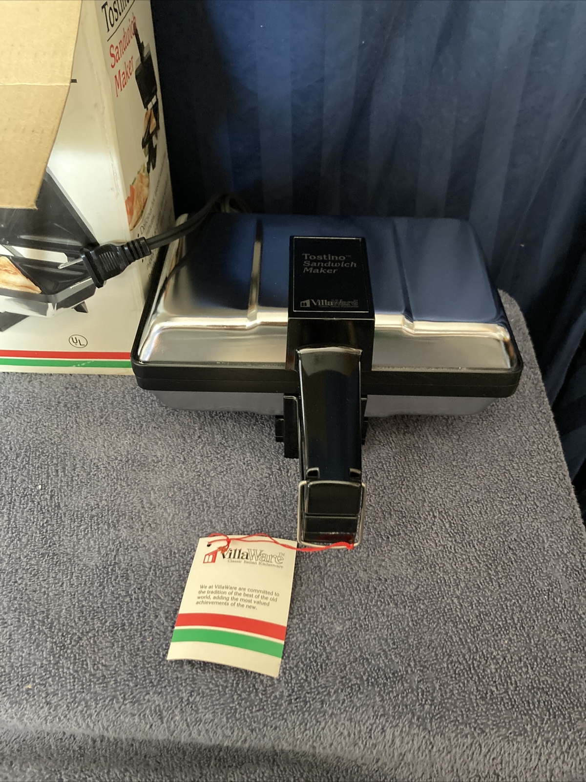 Tostito VillaWare Panini Sandwich Maker Model # 3800 NIB W1