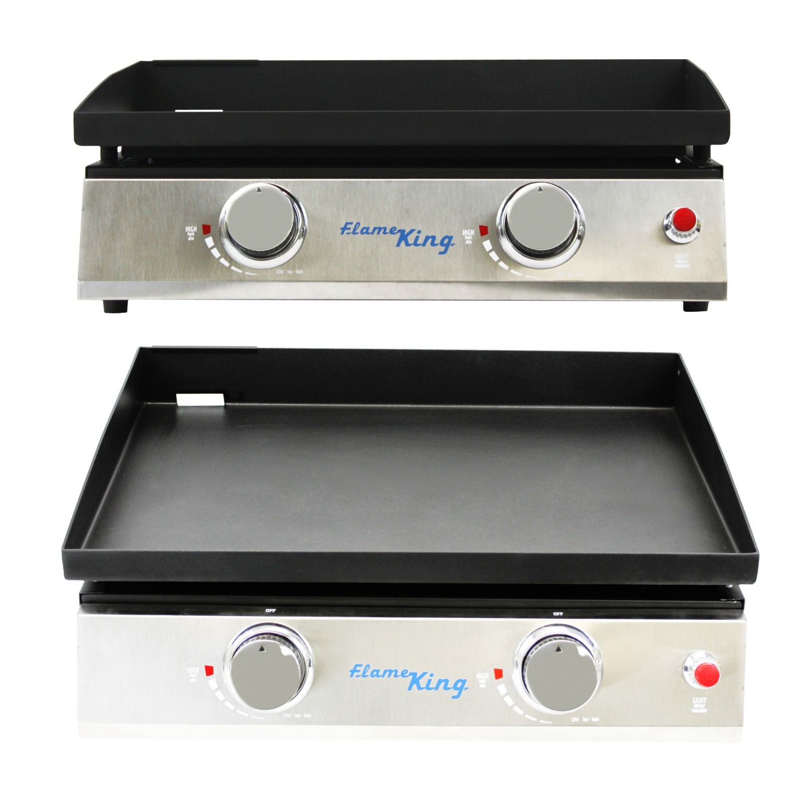 22 inch 2-Burner Propane Tabletop Griddle, Heavy Duty Flat Top Cast Iron